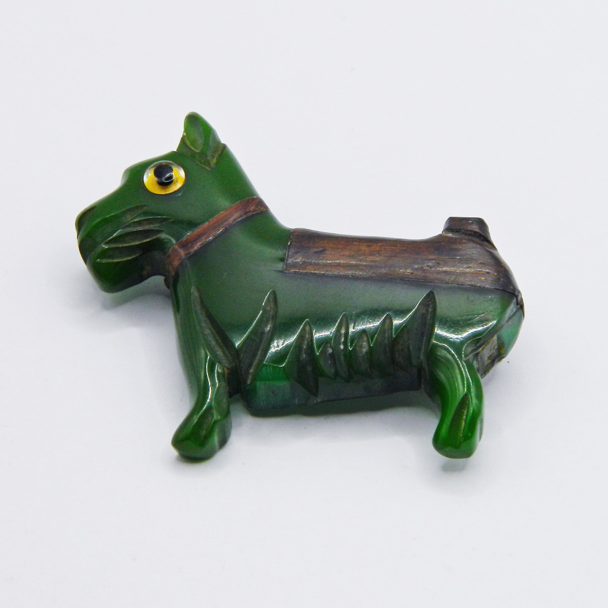 Vintage Bakelite Boxer dog brooch
