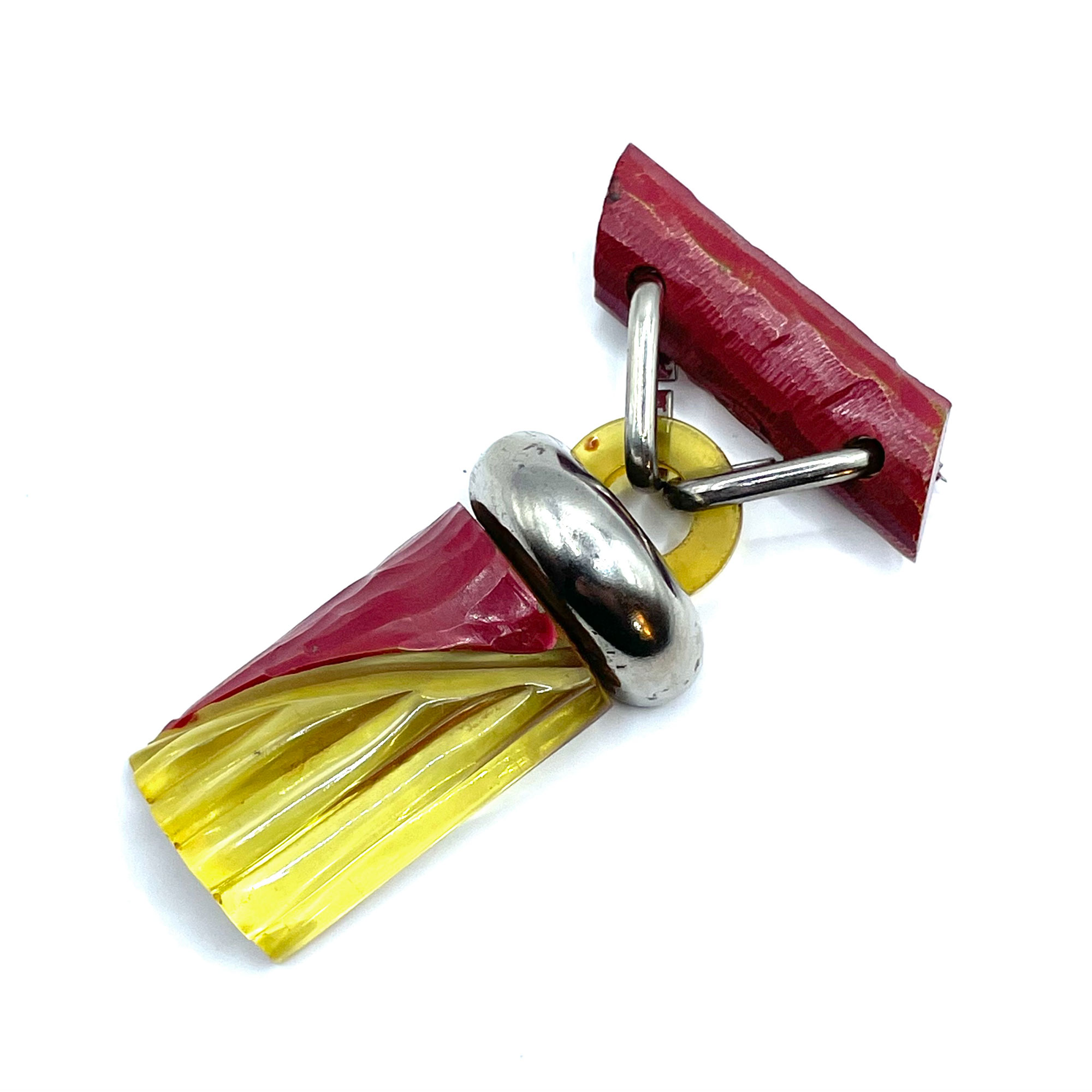 Bakelite Bauhaus hanging brooch