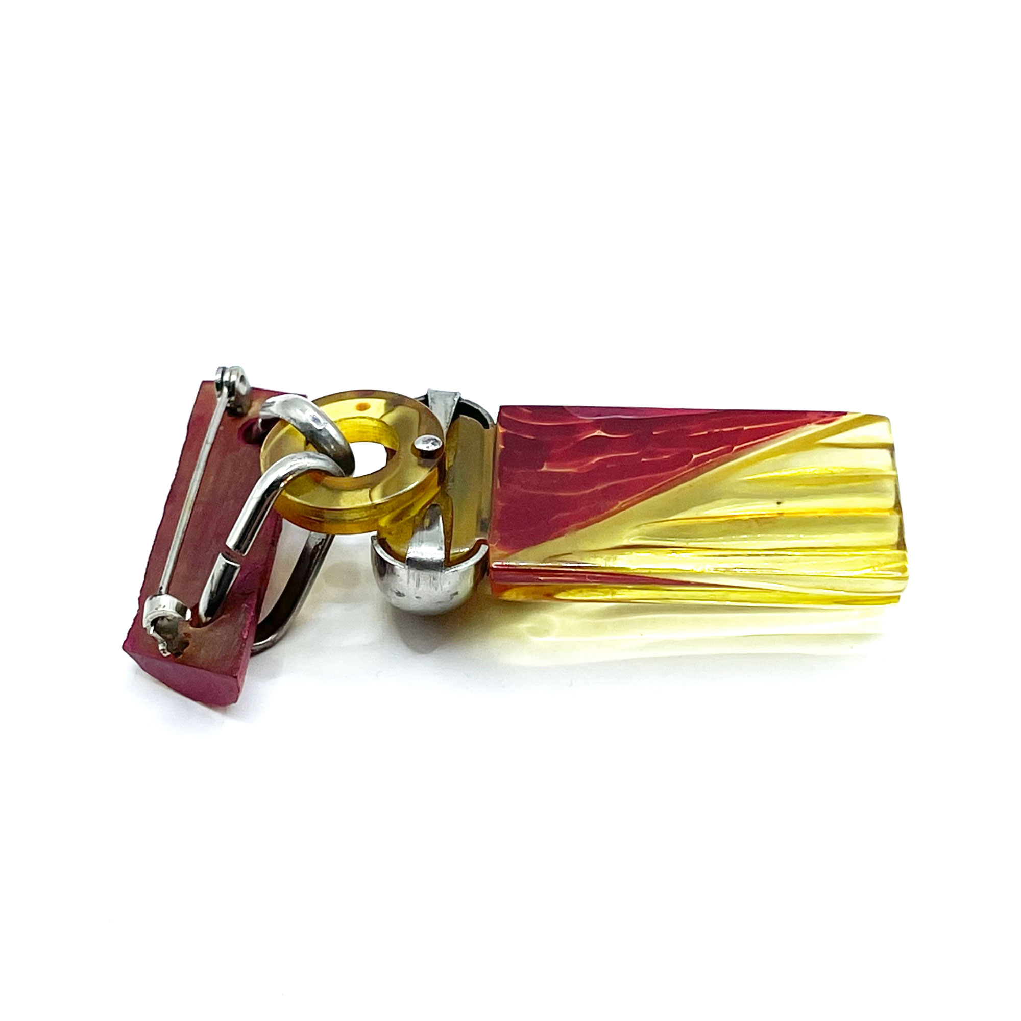 Bakelite Bauhaus hanging brooch