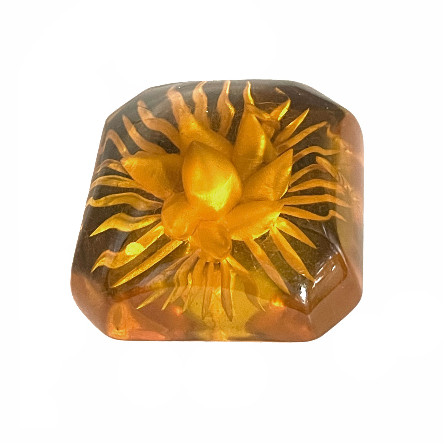 Reverse Carved Art Deco bakelite brooch
