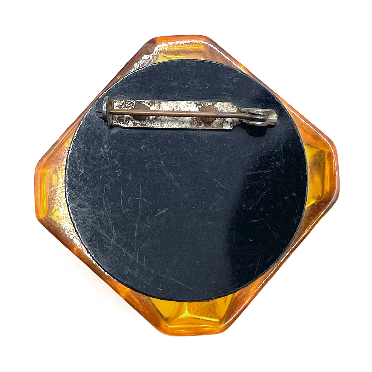 Reverse Carved Art Deco bakelite brooch