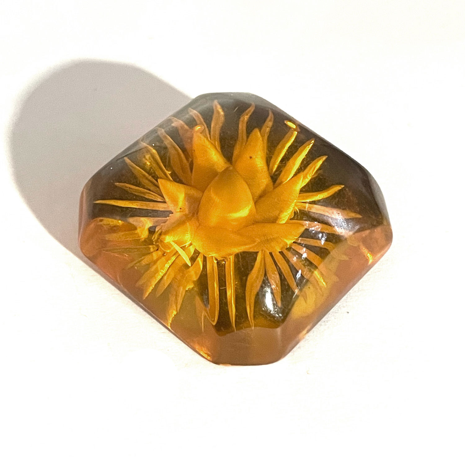 Reverse Carved Art Deco bakelite brooch