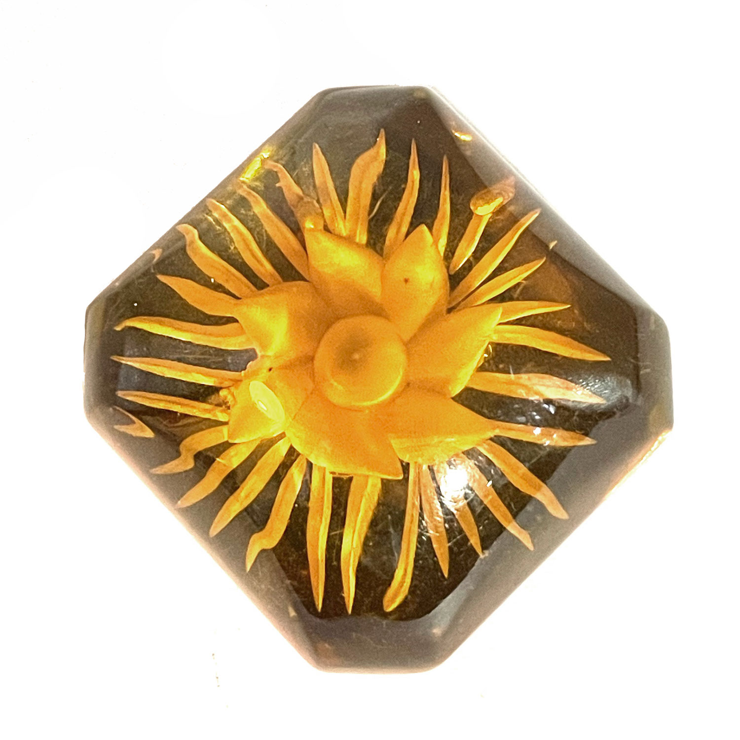 Reverse Carved Art Deco bakelite brooch