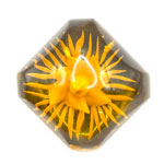 Reverse carved bakelite pin