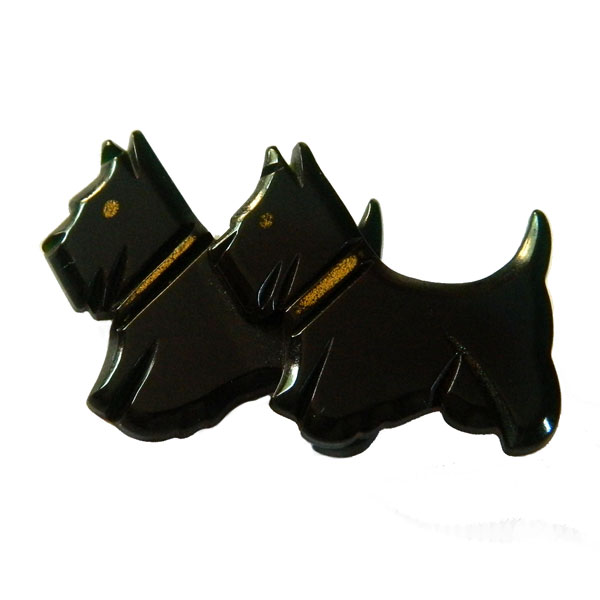 1930's art deco bakelite Scotty Dog brooch