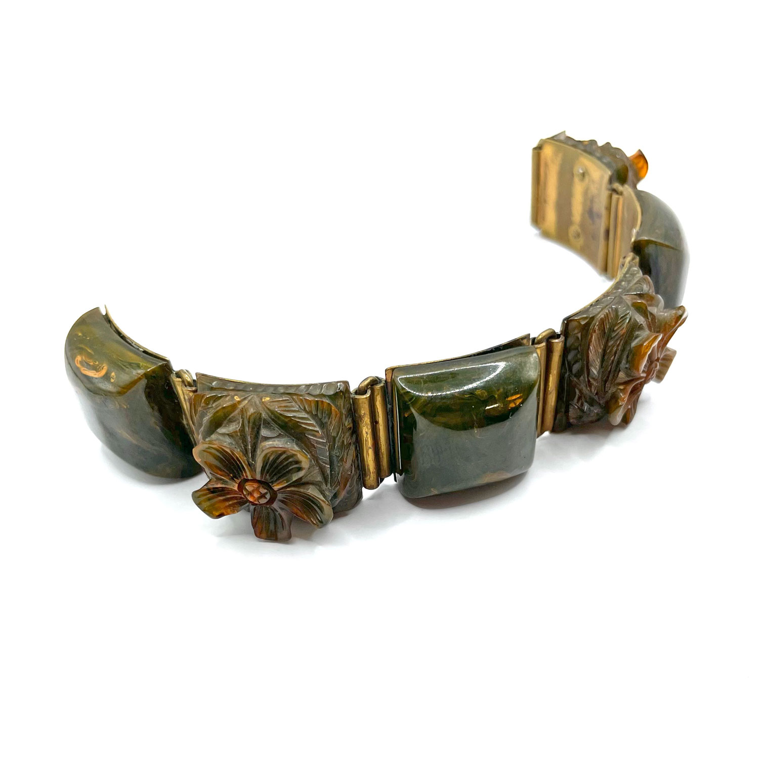 hand carved bakelite bracelet