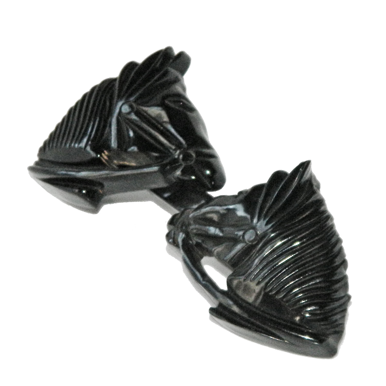 Vintage bakelite horse head scarf clip brooch