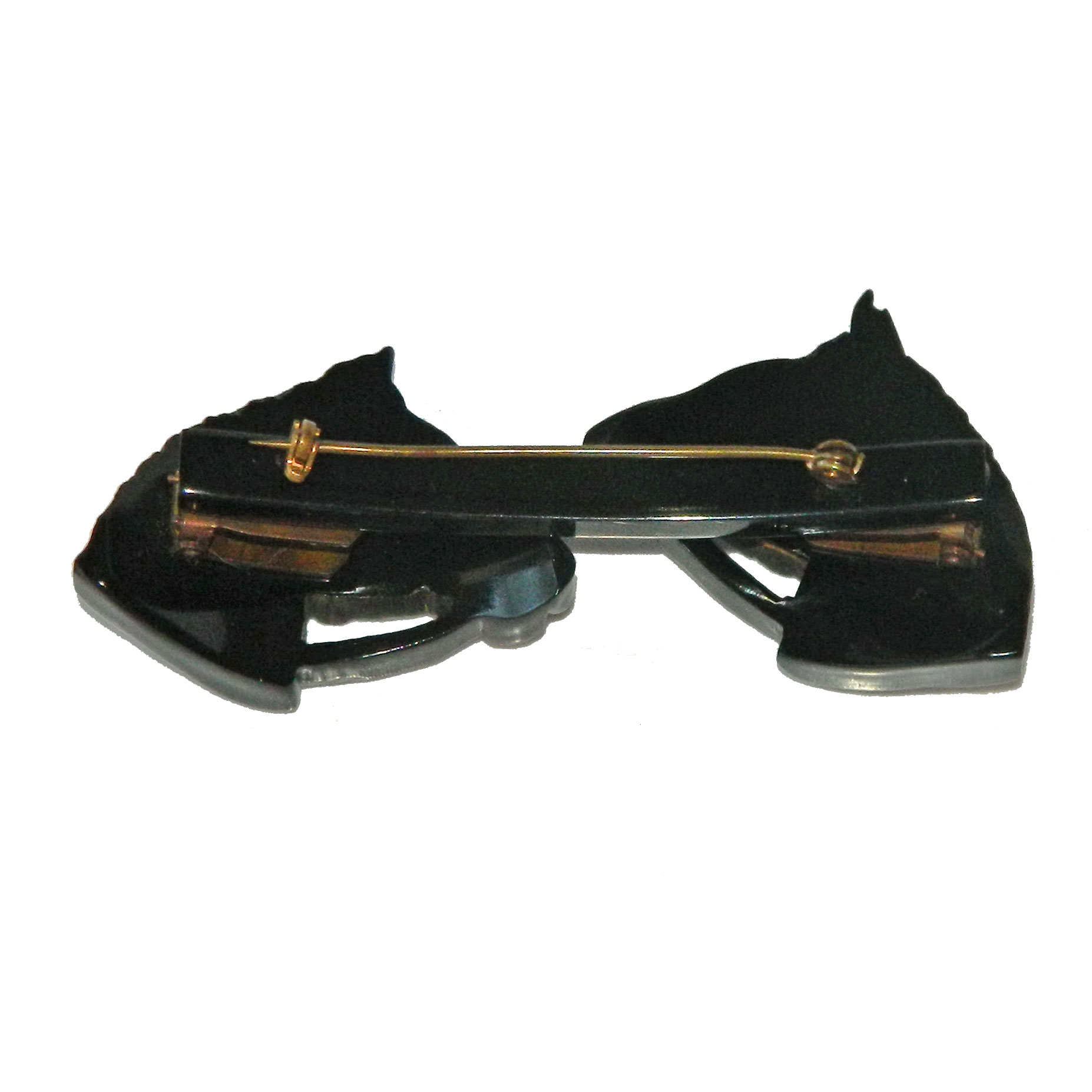 Vintage bakelite horse head scarf clip brooch