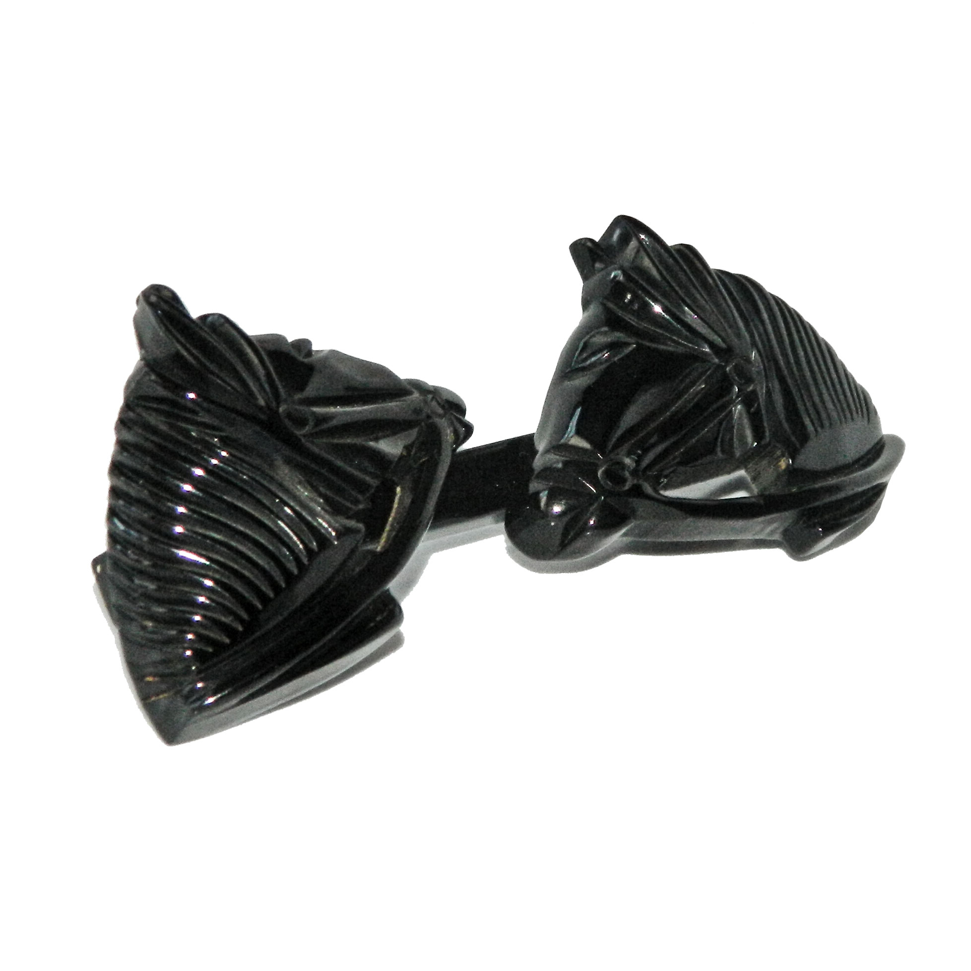Vintage bakelite horse head scarf clip brooch