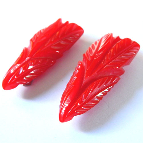 pair of bakelite dress clips