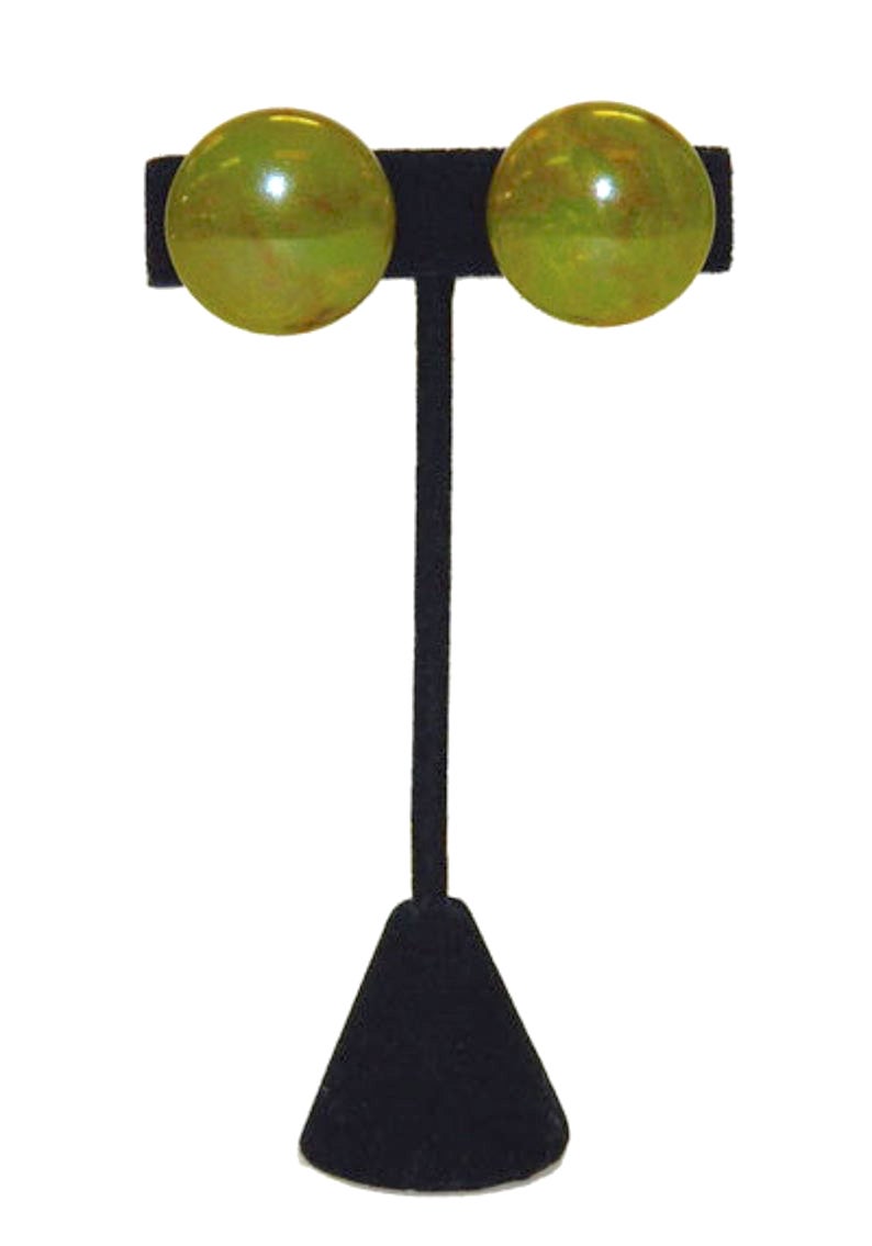 Vintage green bakelite earrings