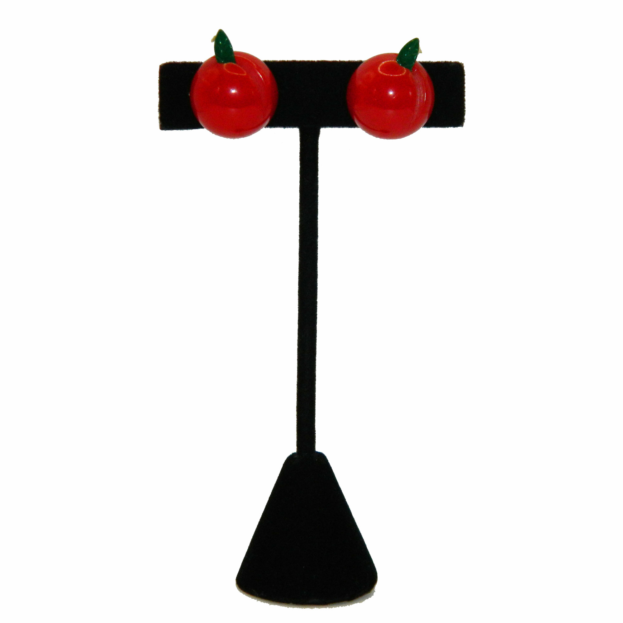 Red bakelite cherry earrings