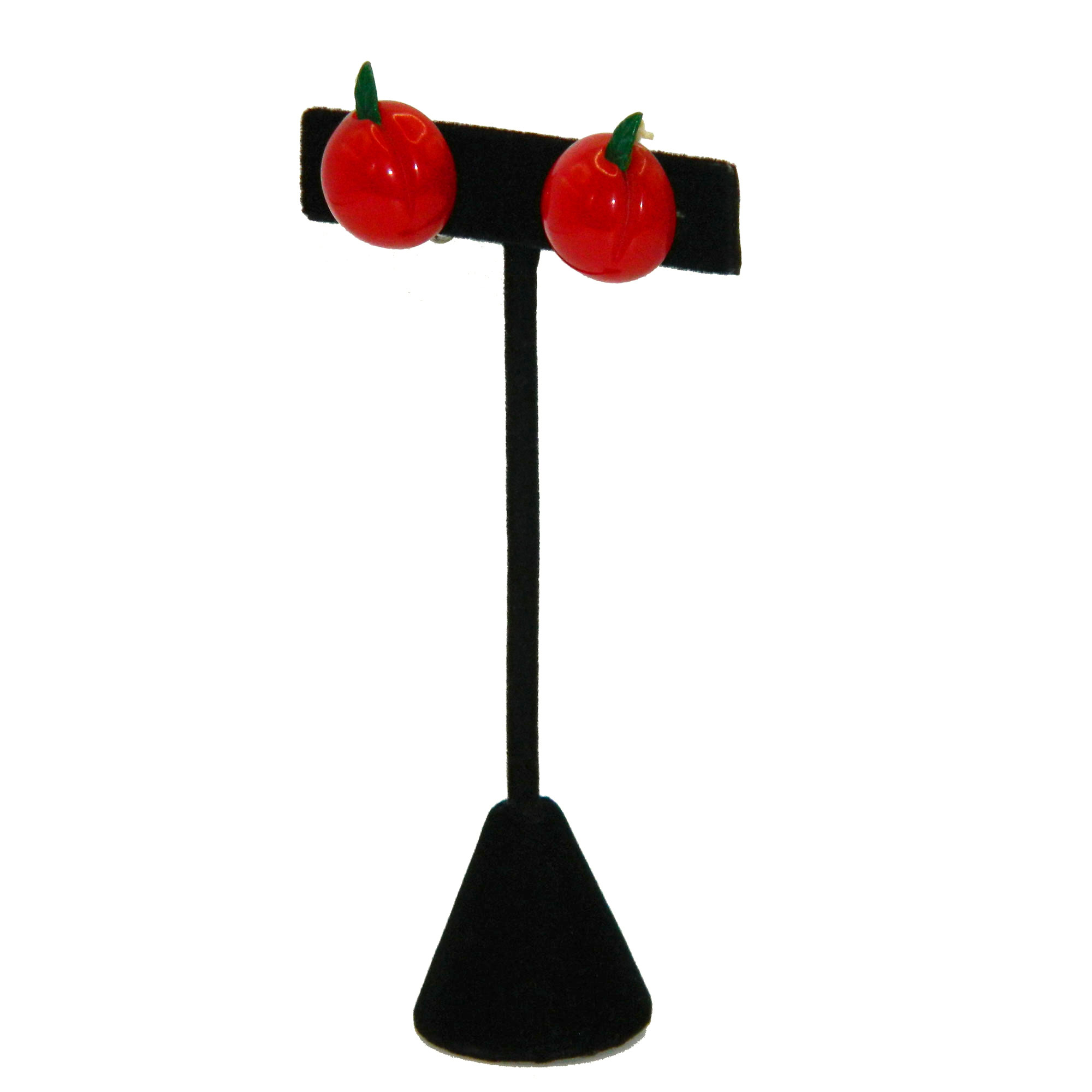 Red bakelite cherry earrings