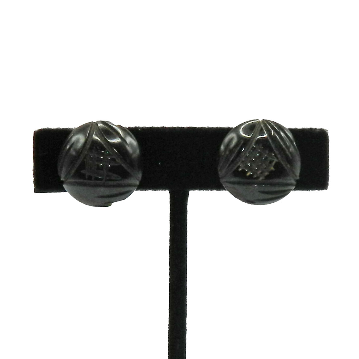 carved bakelite earrings