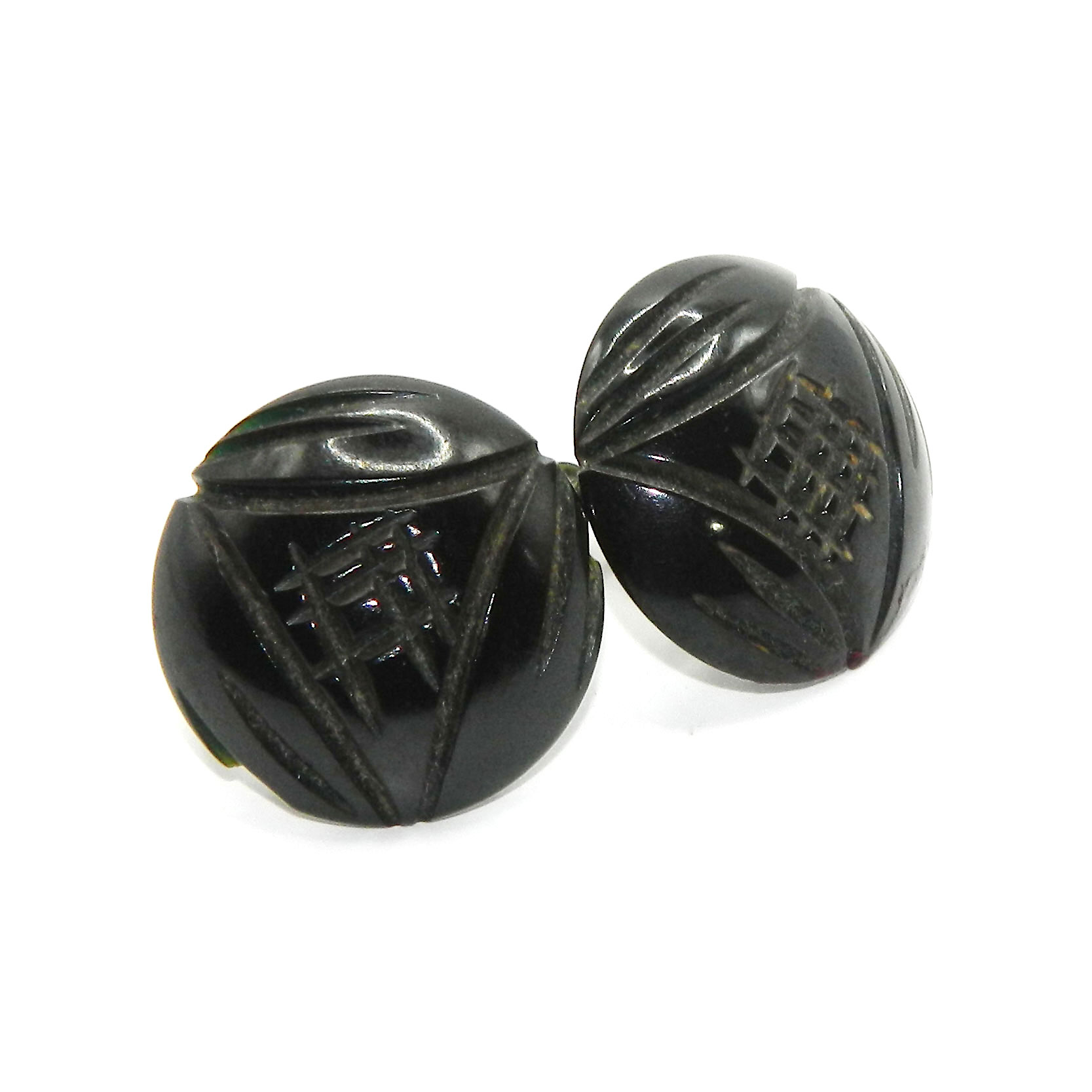 carved bakelite earrings