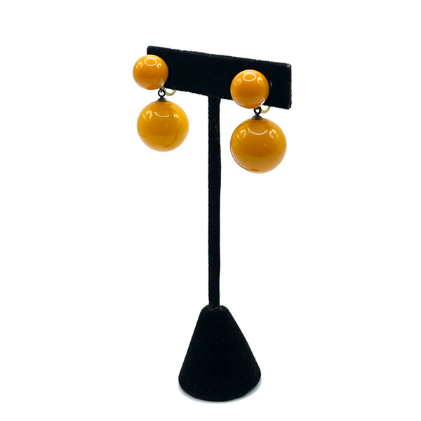 Orange bakelite drop earrings