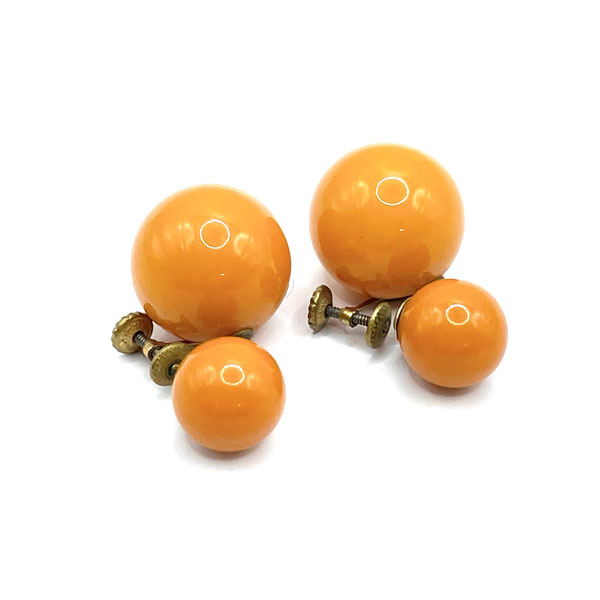 Orange bakelite drop earrings