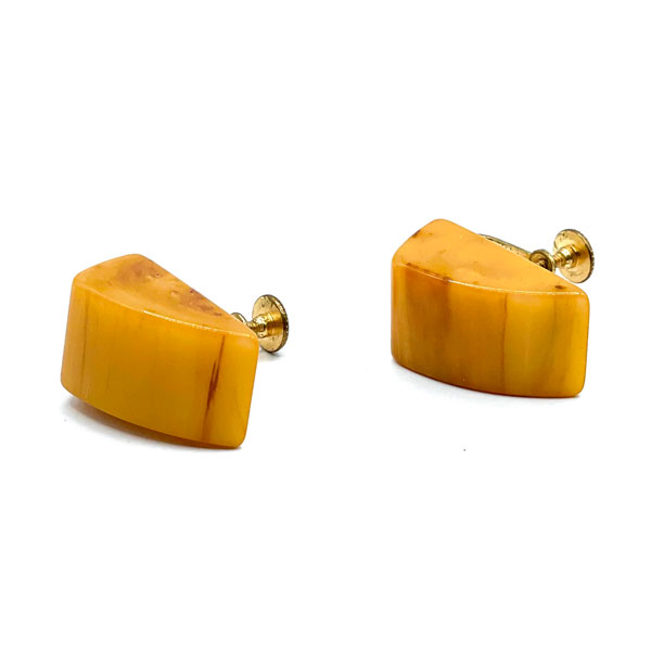 Orange bakelite drop earrings