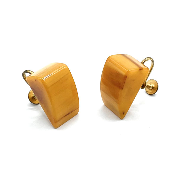 Orange bakelite drop earrings