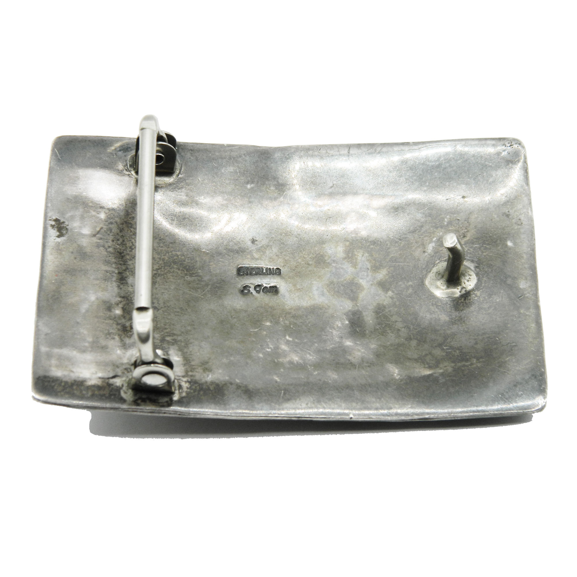 Native American Navajo silver belt buckle