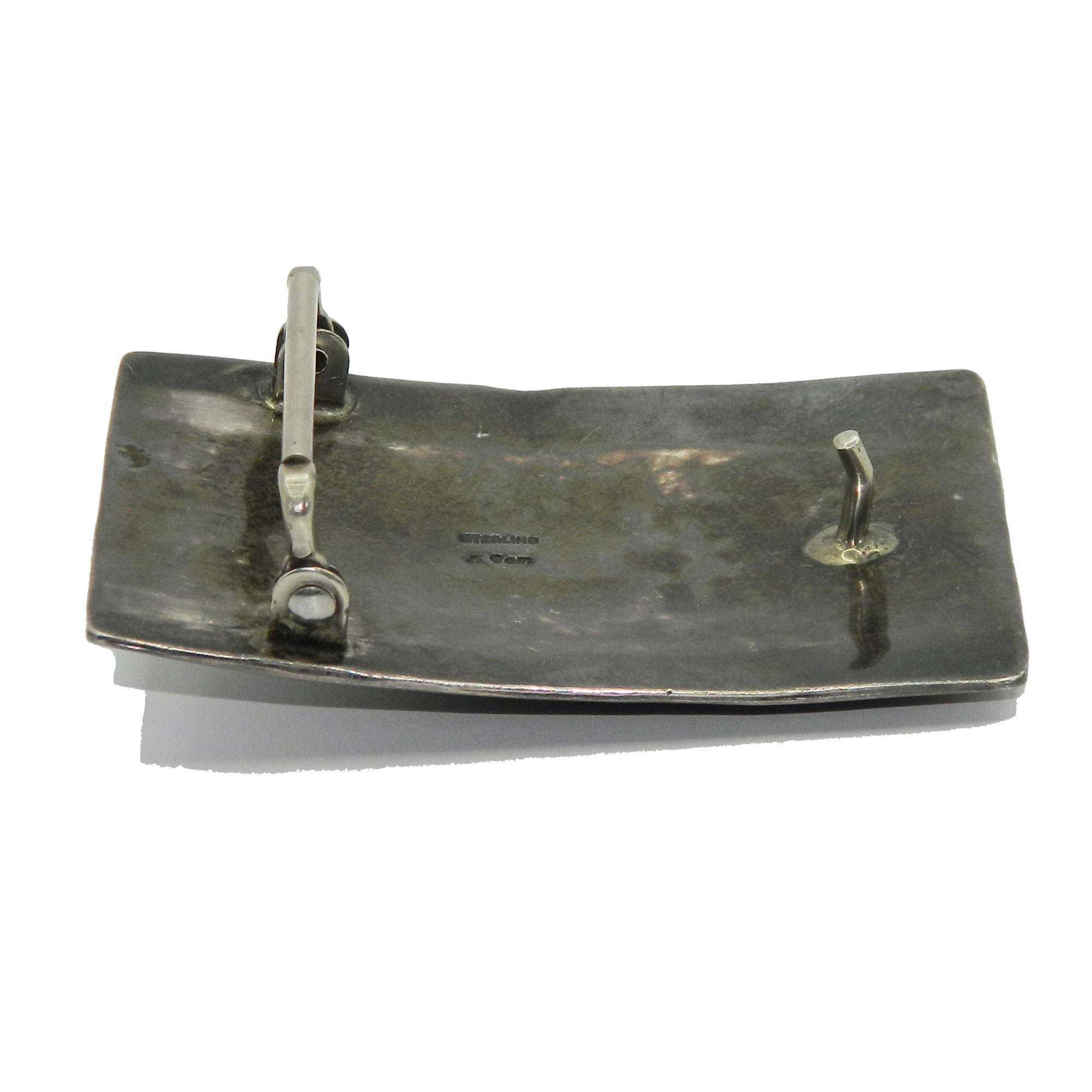 Native American Navajo silver belt buckle