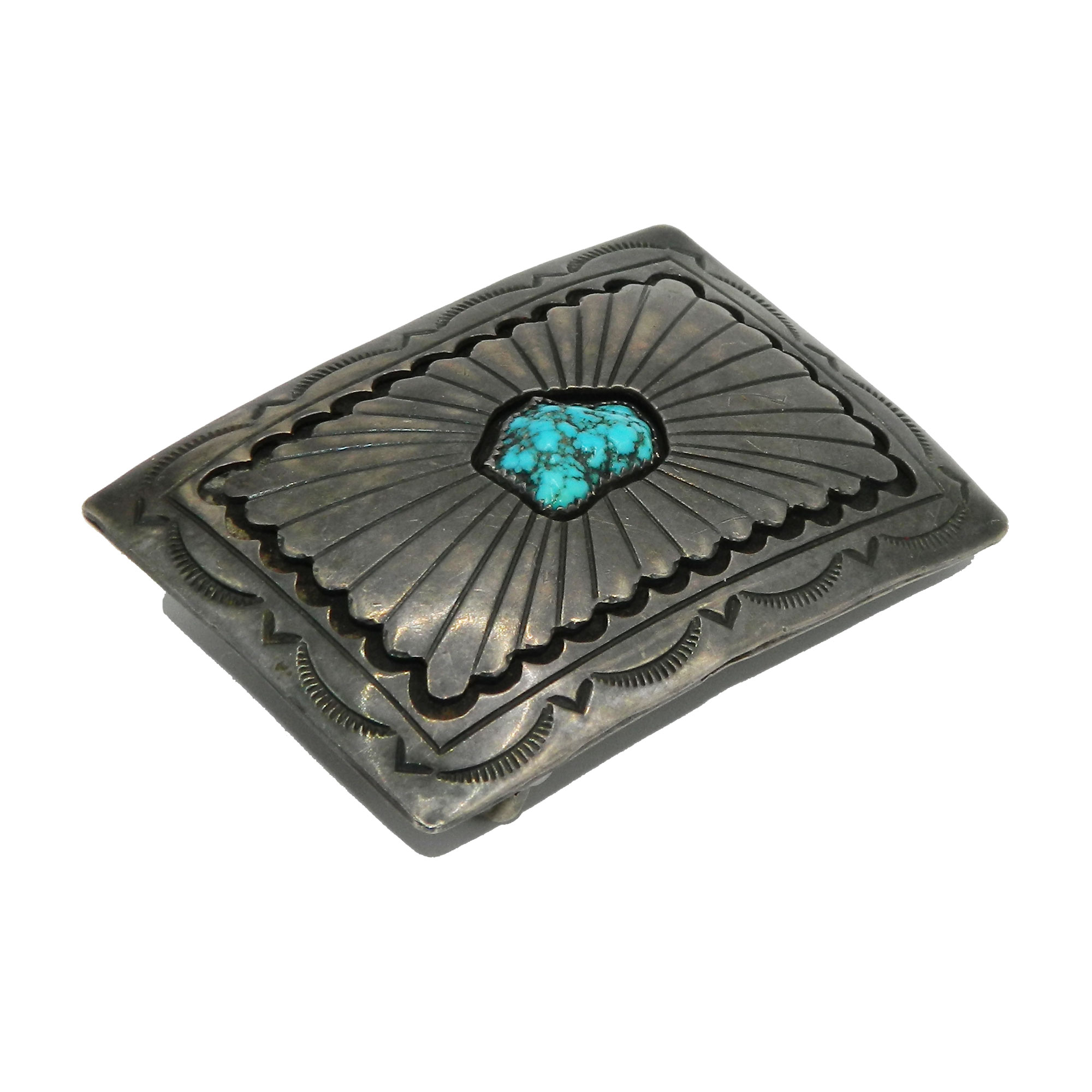 Native American Navajo silver belt buckle