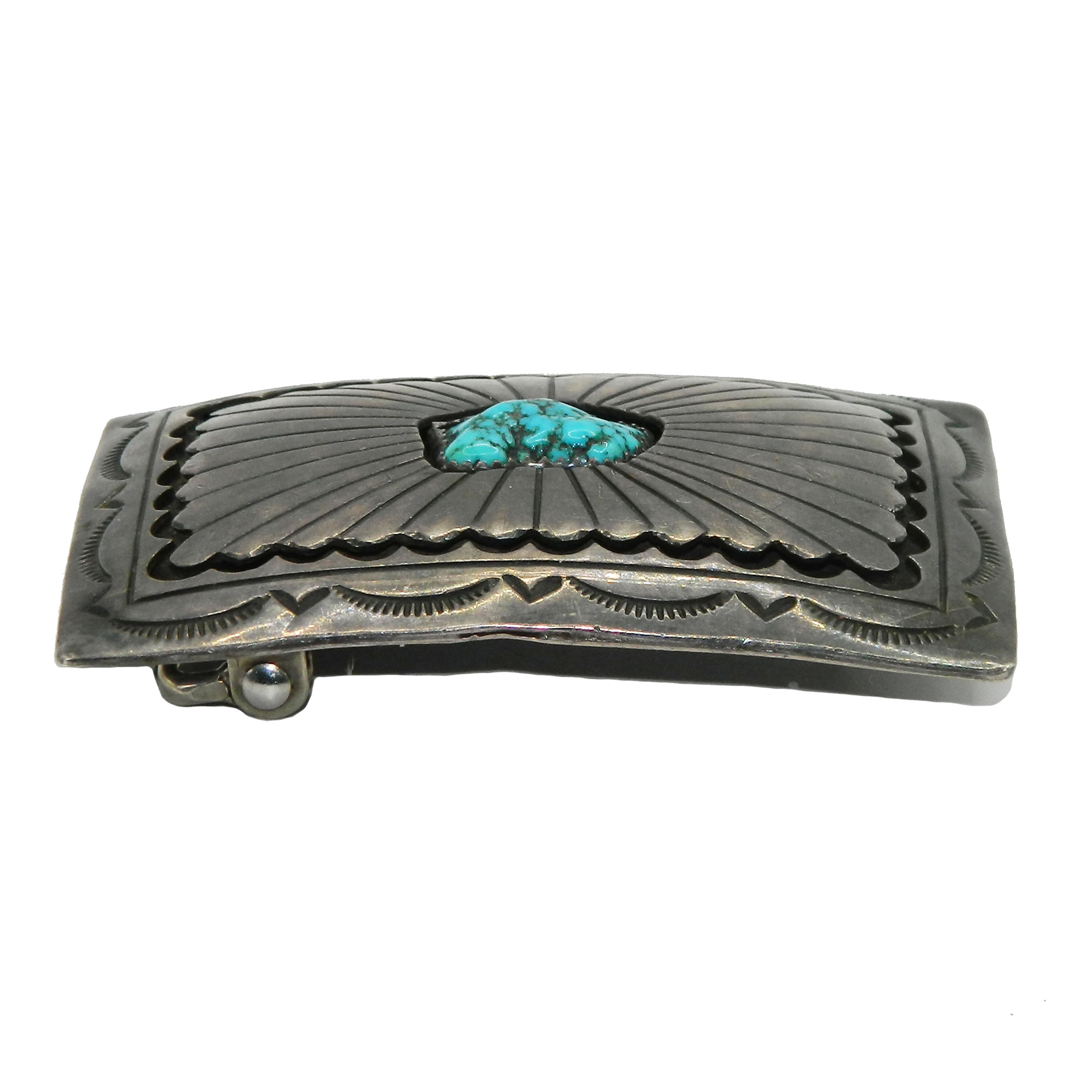 Native American Navajo silver belt buckle
