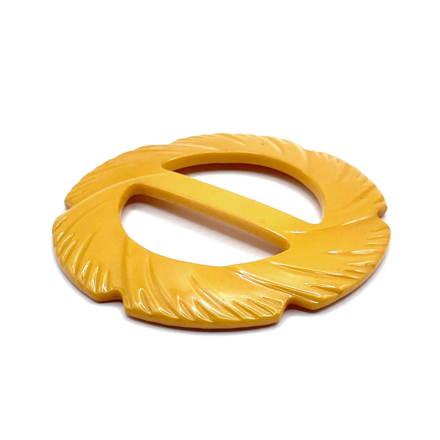 1930s carved bakelite belt buckle