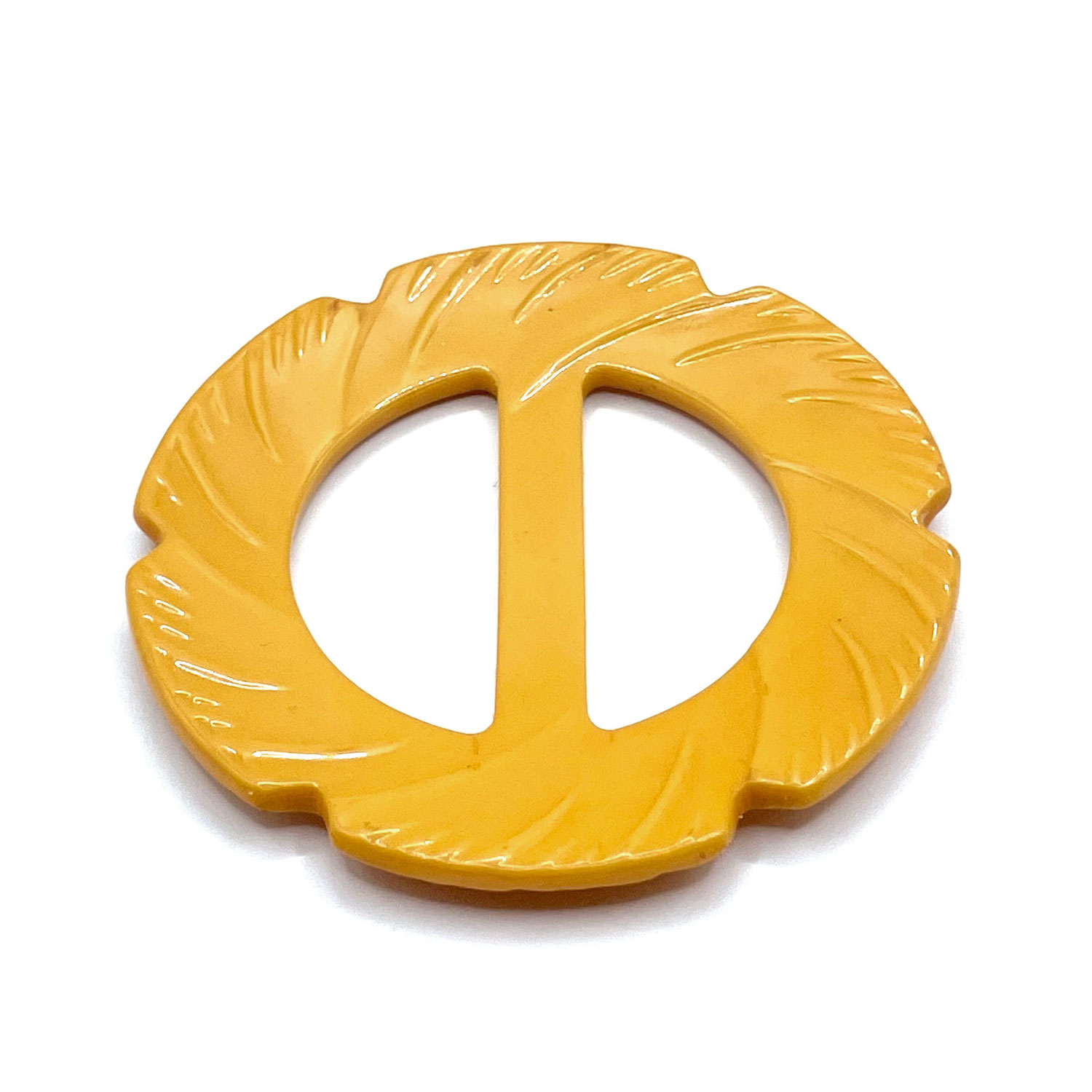 1930s carved bakelite belt buckle
