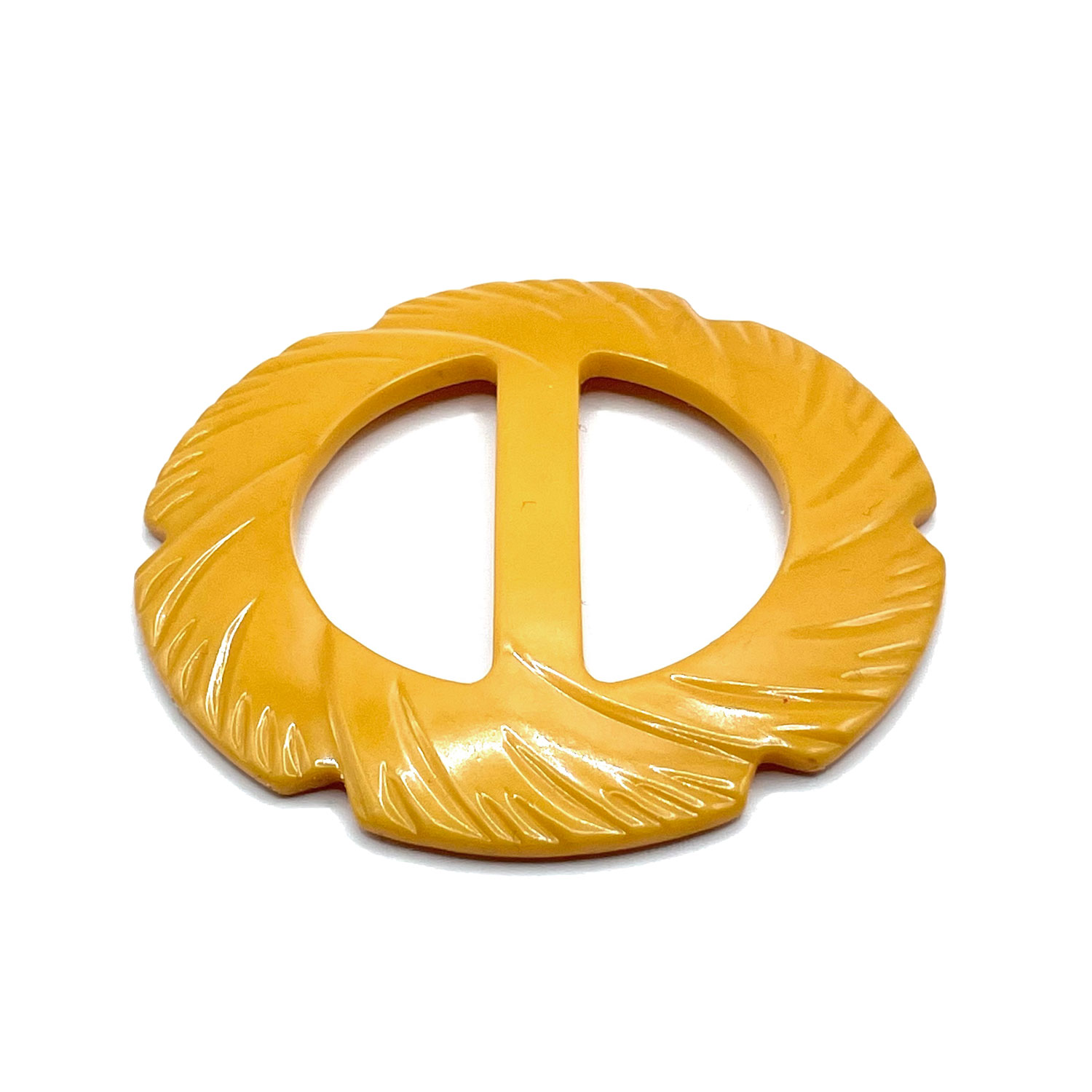 1930s carved bakelite belt buckle