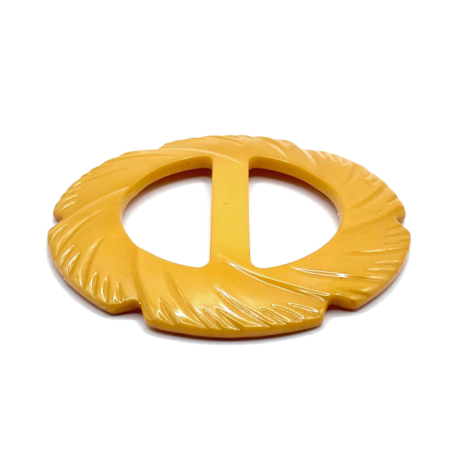 1930s carved bakelite belt buckle