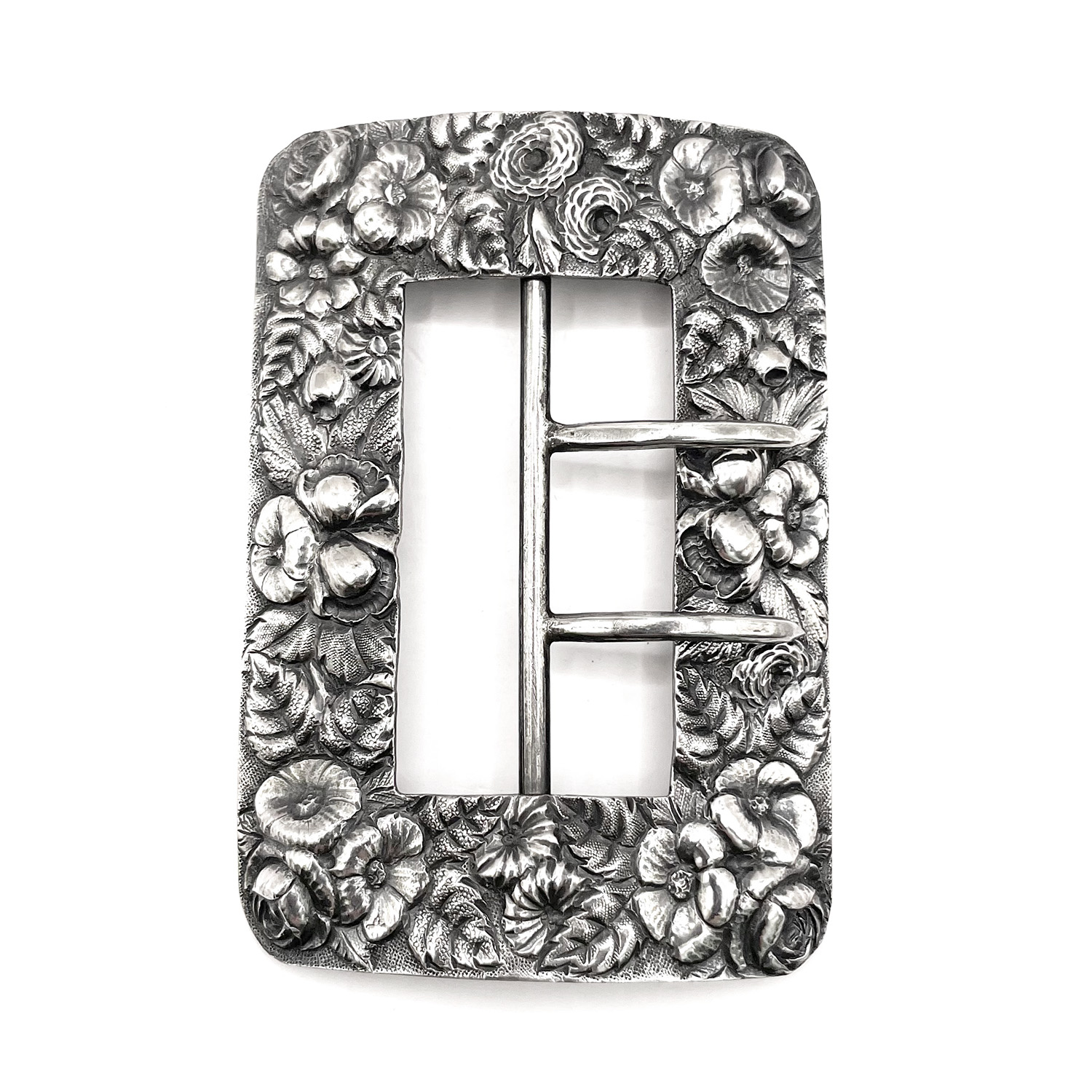 Antique sterling silver belt buckle