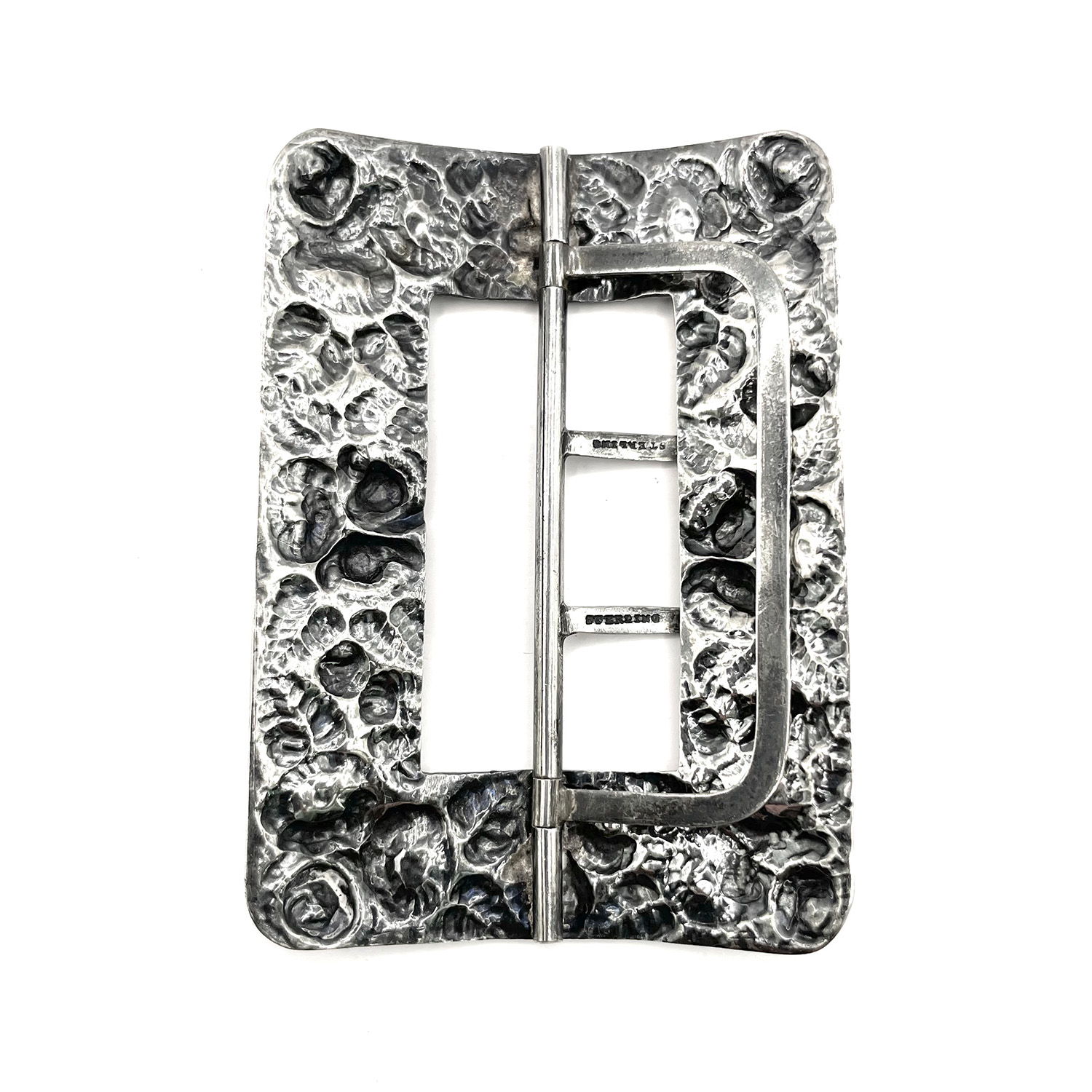 Antique sterling silver belt buckle