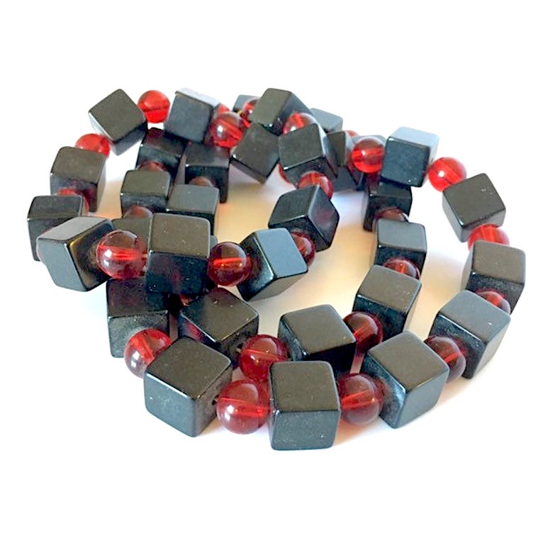 Bakelite cube necklace