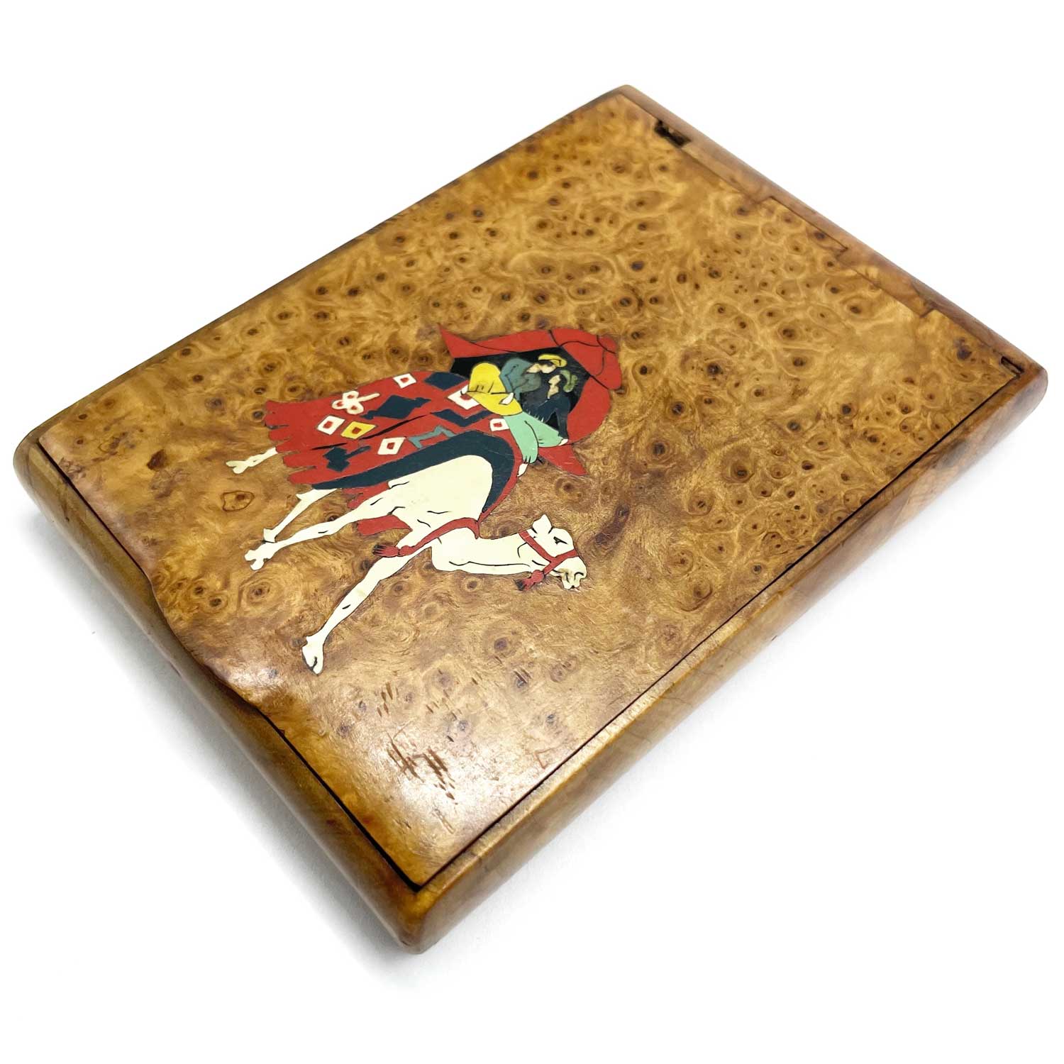 Antique Burl Wood Cigarette Box