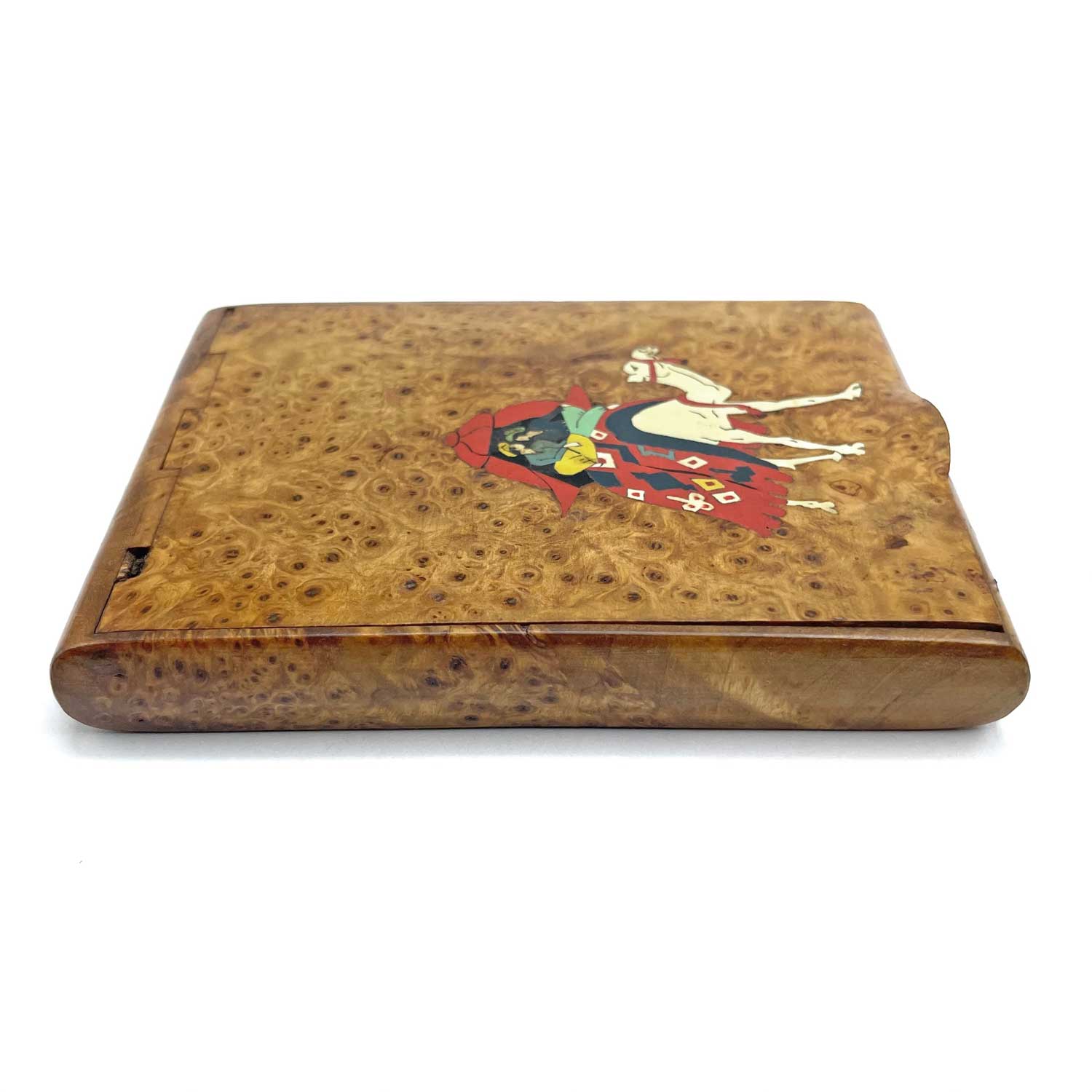 Antique Burl Wood Cigarette Box