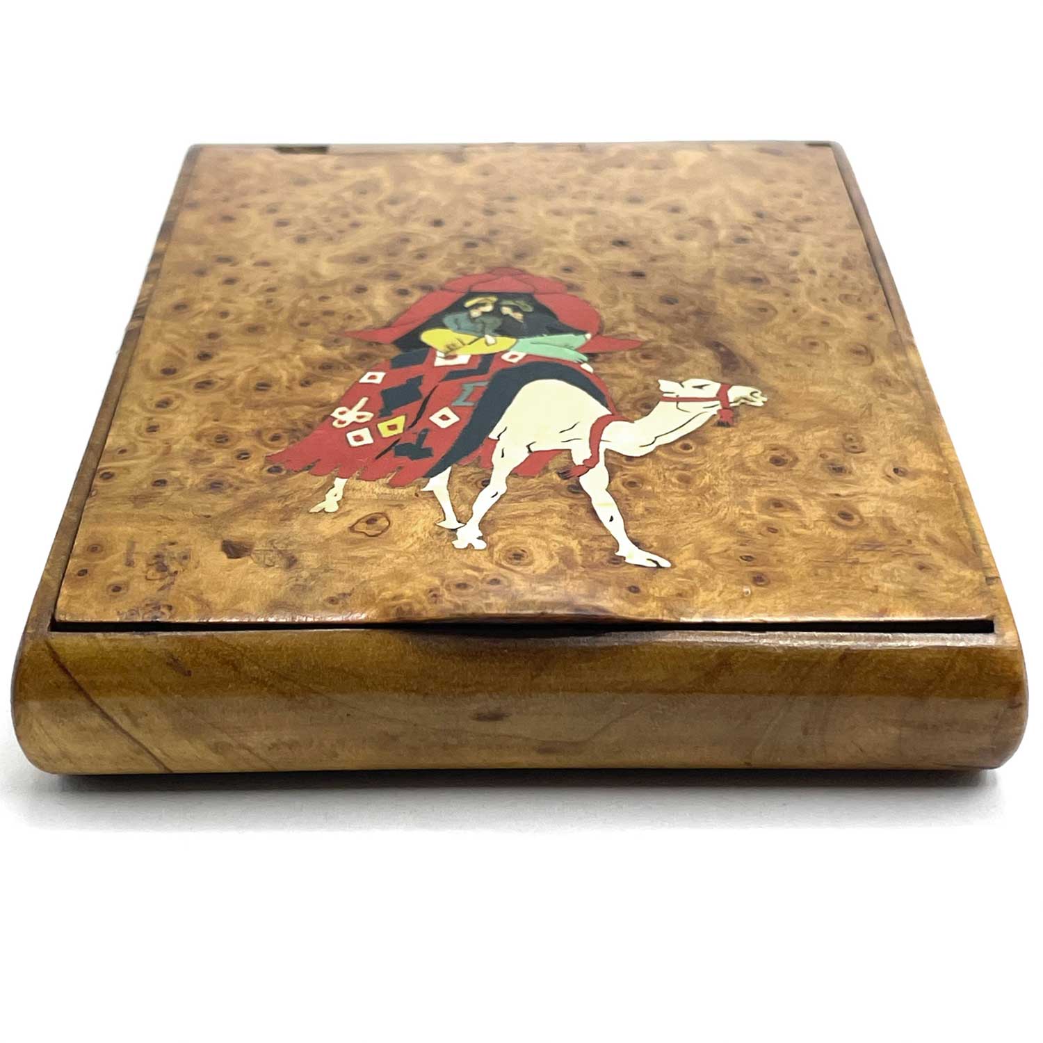 Antique Burl Wood Cigarette Box