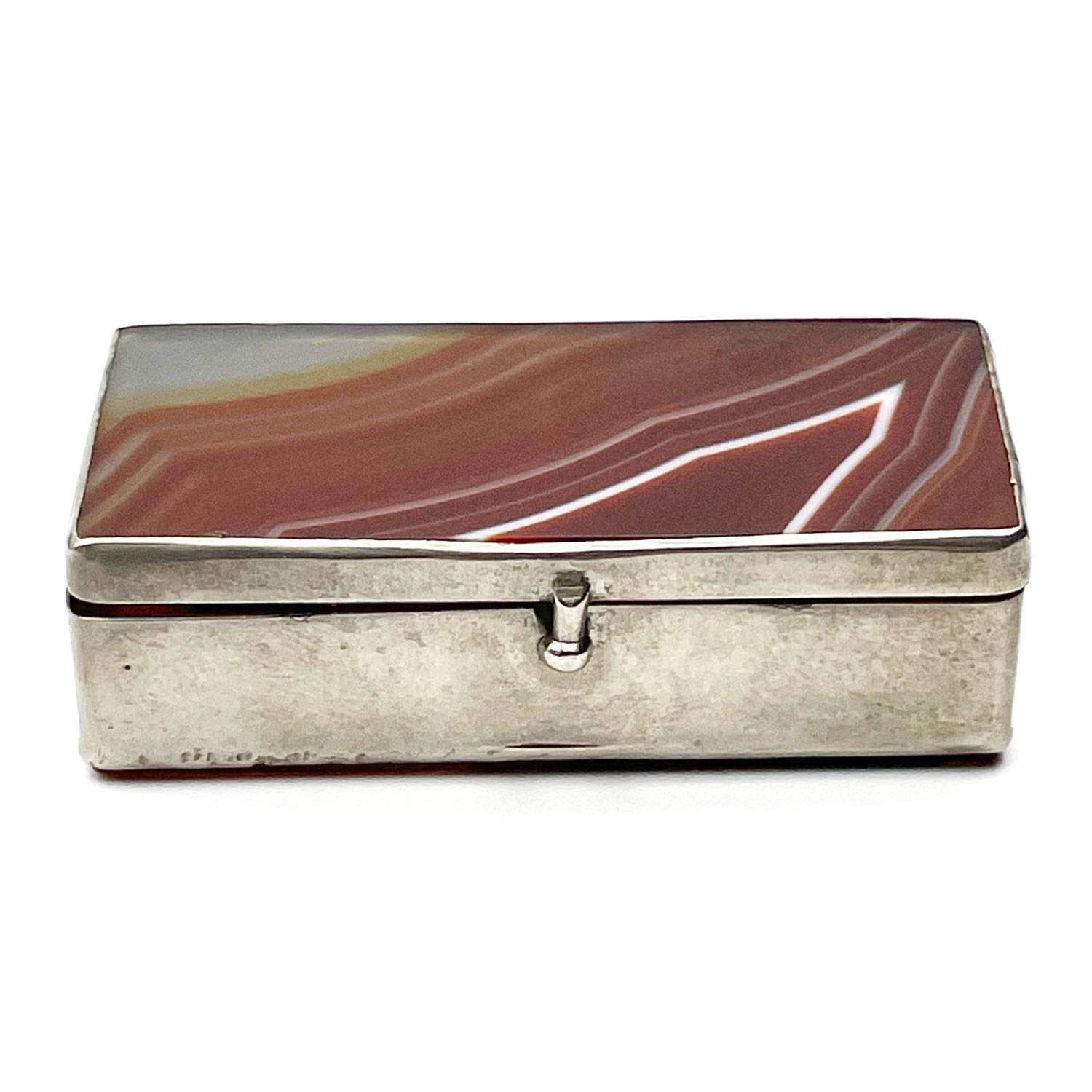antique striped agate pill box