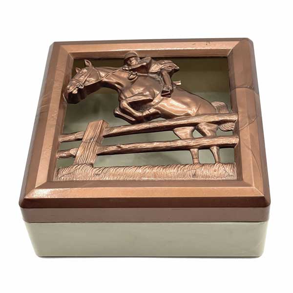 Hickok horse jumping equestrian jewelry box