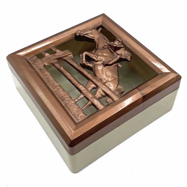 Hickok horse jumping equestrian jewelry box
