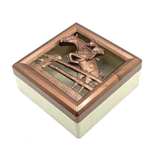 Hickok horse jumping equestrian jewelry box