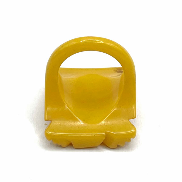 Hand carved bakelite ring