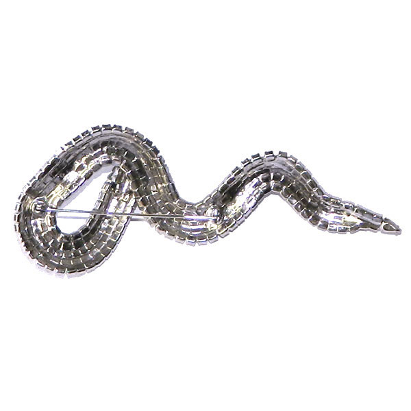 Rhinestone snake brooch