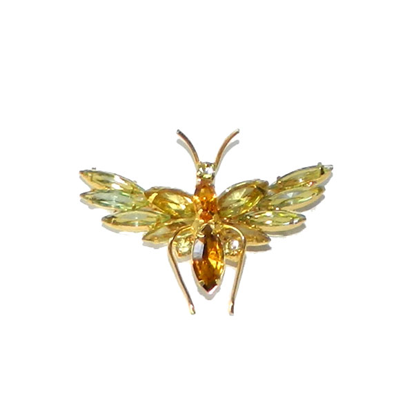 Rhinestone butterfly brooch