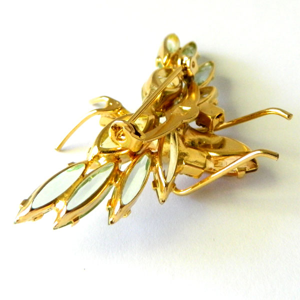Rhinestone butterfly brooch