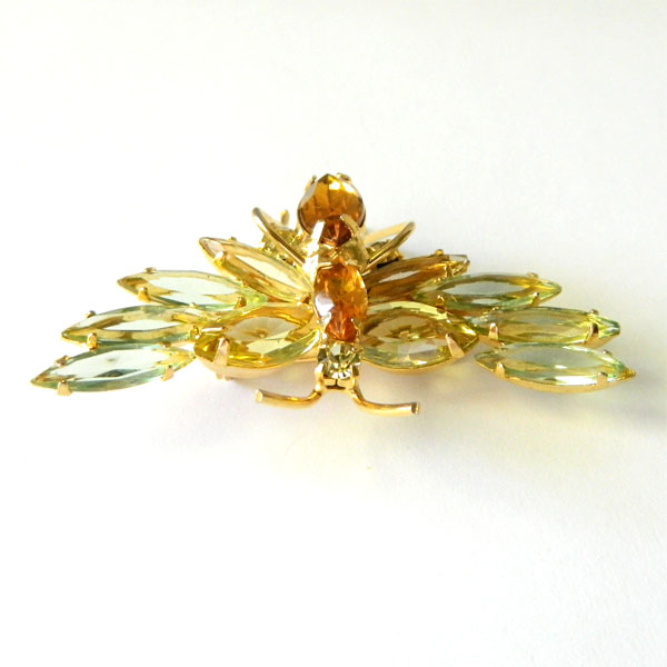 Rhinestone butterfly brooch