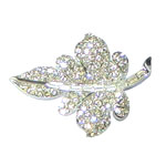 rhinestone leaf brooch