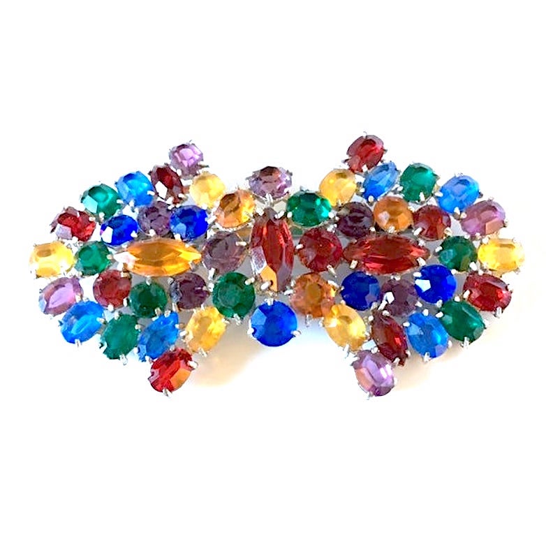 fruit salad rhinestone brooch