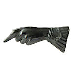 Antique jet hand brooch