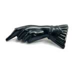 Antique jet hand brooch